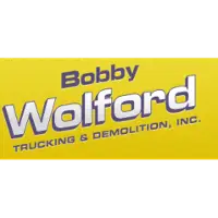 Bobby Wolford Trucking & Demolition logo: bold design on bright yellow, emphasizing reliability and professionalism.