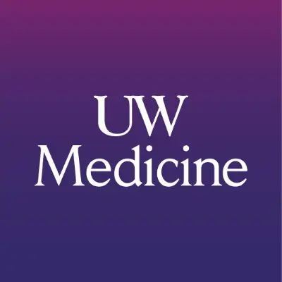 UW Medicine logo: Professional healthcare symbol with a purple gradient and bold serif font.